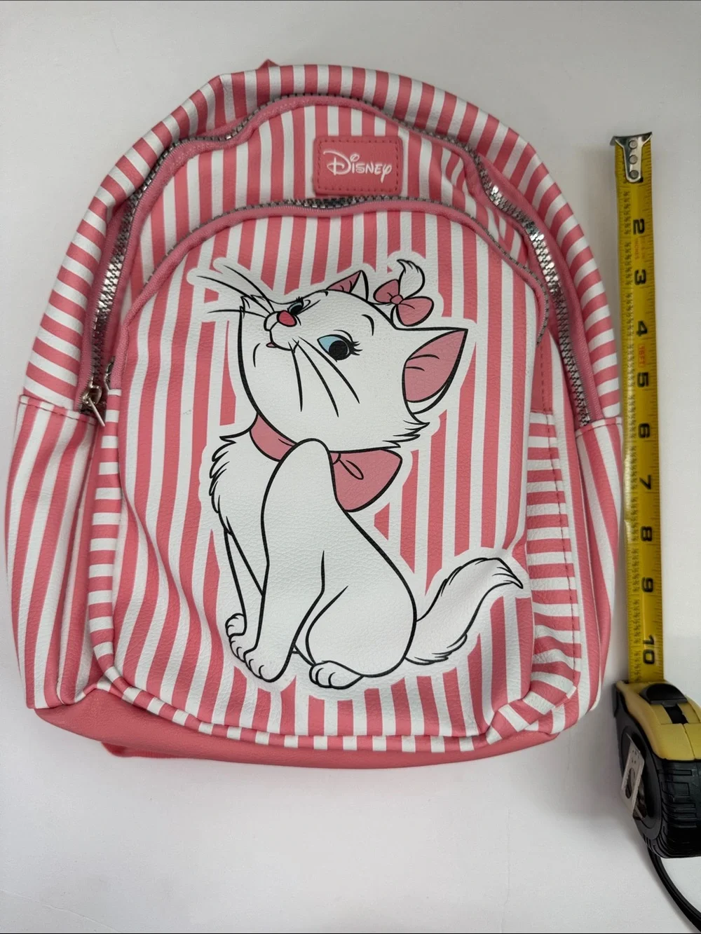 NWT Disney Pink and White Striped Marie Cat Mini Backpack 💖